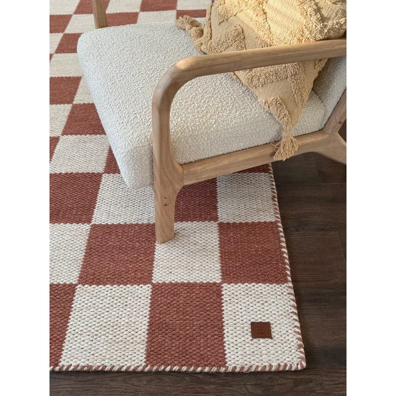 Ullteppe Chessie Kvadrat - 250x250 cm, Terrakotta - Tekstiler & tepper - Teppe & matte - Moderne matte - Ullteppe