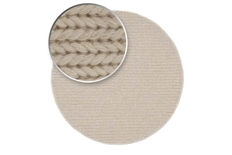 Dalarö Ullmatte 240 cm Rund - Hvit - Tekstiler & tepper - Teppe & matte - Moderne matte - Ullteppe