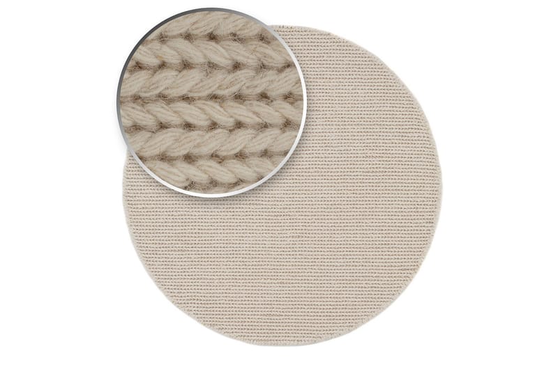 Dalarö Ullmatte 240 cm Rund - Hvit - Tekstiler & tepper - Teppe & matte - Moderne matte - Ullteppe
