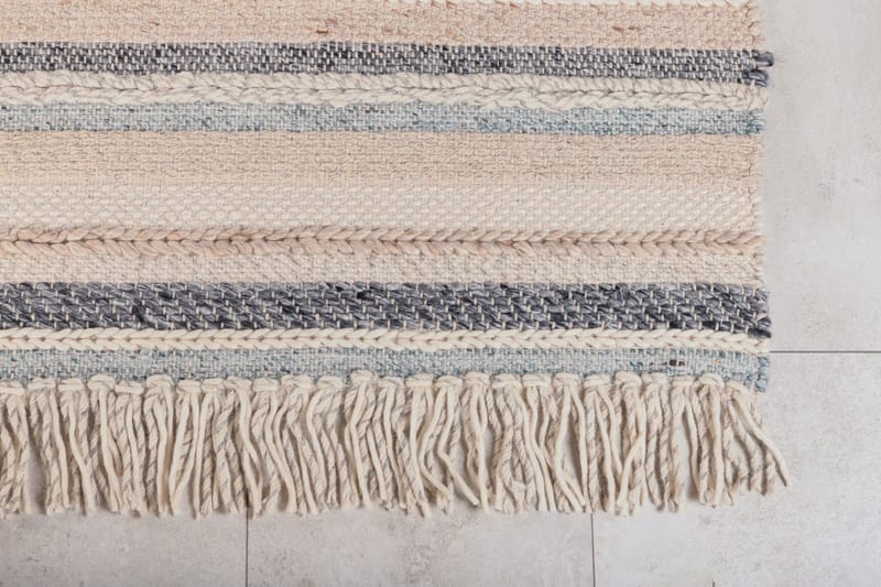 Gudha Ullmatte 170x240 cm - Beige/Blå - Tekstiler & tepper - Teppe & matte - Moderne matte - Ullteppe