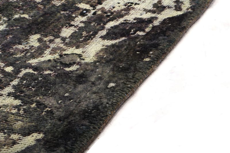 Håndknyttet Vintage Matte Ull Grå/Mørkegrønn 115x179 cm - Grå|Mørkegrønn - Ullteppe