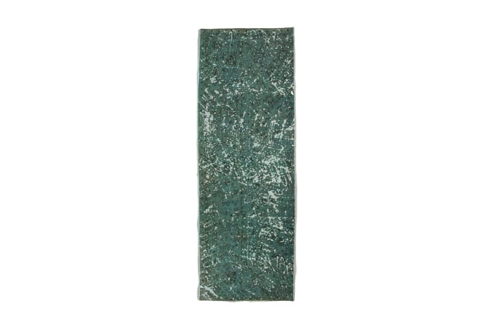 Håndknyttet Vintage Matte Ull Grønn 100x290 cm - Grønn - Ullteppe