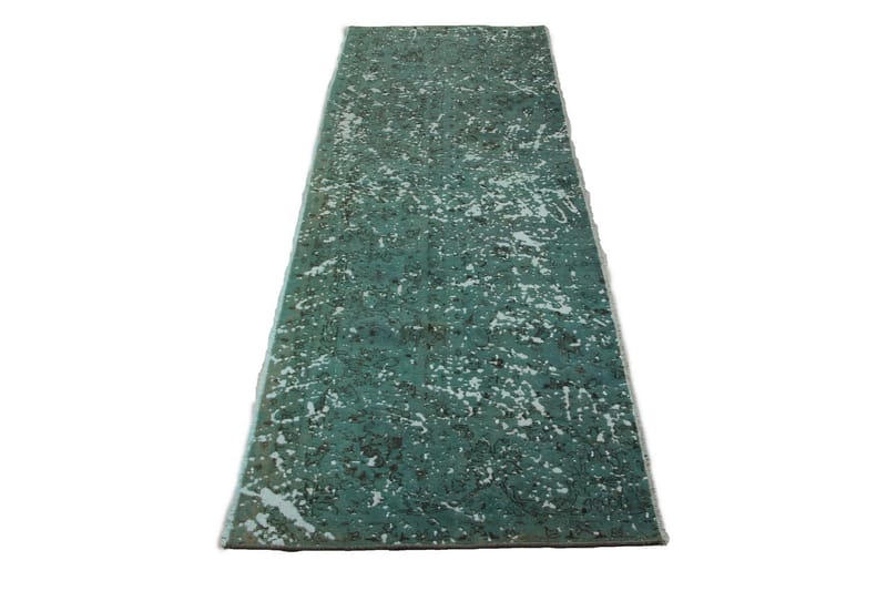 Håndknyttet Vintage Matte Ull Grønn 100x290 cm - Grønn - Ullteppe