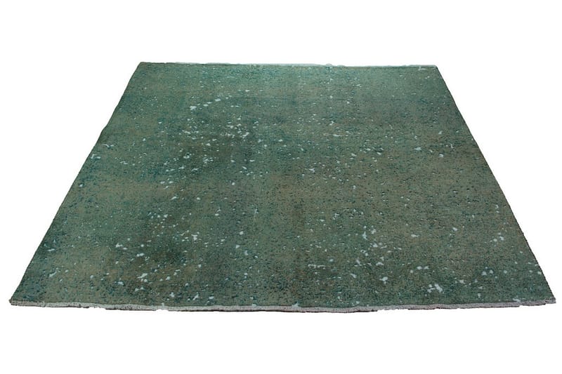 Håndknyttet Vintage Matte Ull Grønn 218x205 cm - Grønn - Ullteppe