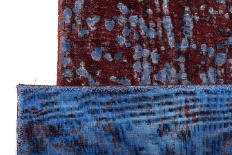 Håndknyttet Vintage Matte Ull Lyseblå/Rød 60x152 cm - Lyseblå|Rød - Ullteppe