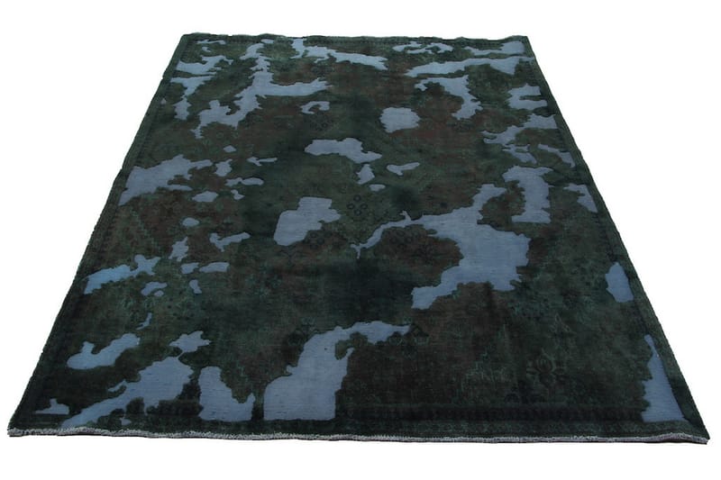Håndknyttet Vintage Matte Ull Mørkegrønn/Blå 190x267 cm - Blå|Mørkegrønn - Ullteppe