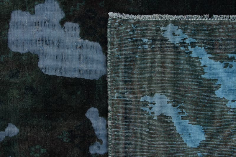 Håndknyttet Vintage Matte Ull Mørkegrønn/Blå 190x267 cm - Blå|Mørkegrønn - Ullteppe