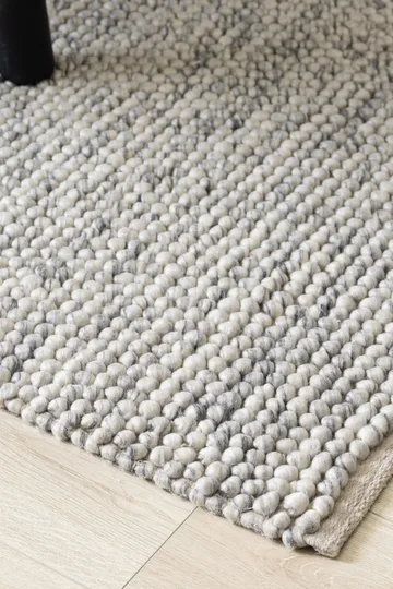 Håndvevd teppe KM Home Bubble kvadrat 240x240 cm Grå Melange - Grå melert - Tekstiler & tepper - Teppe & matte - Moderne matte - Ullteppe