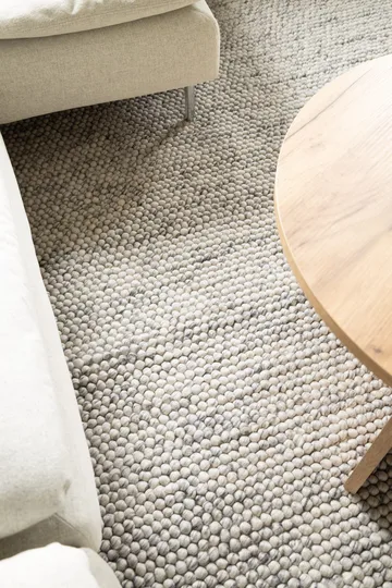 Håndvevd teppe KM Home Bubble kvadrat 240x240 cm Grå Melange - Grå melert - Tekstiler & tepper - Teppe & matte - Moderne matte - Ullteppe