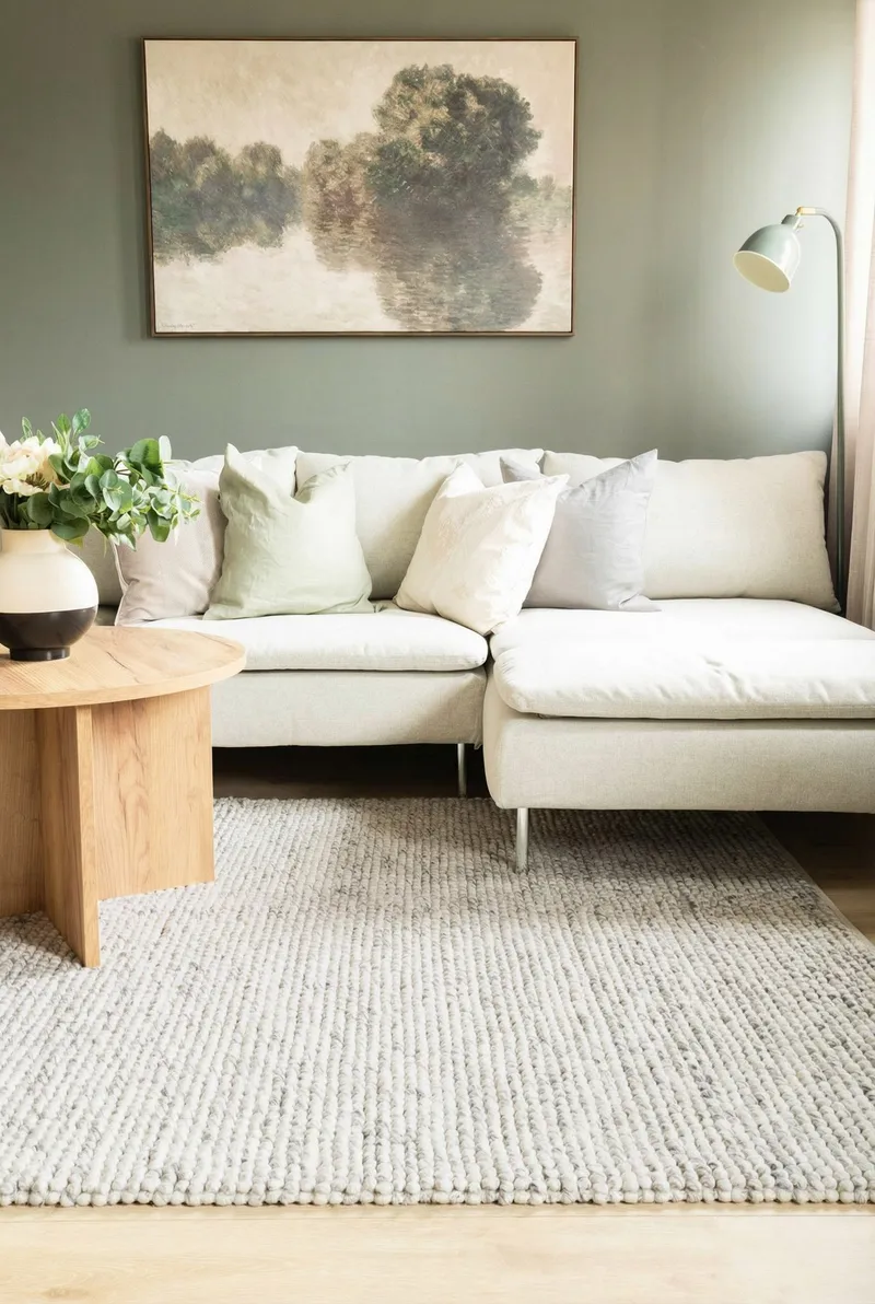Håndvevd teppe KM Home Bubble kvadrat 240x240 cm Grå Melange - Grå melert - Tekstiler & tepper - Teppe & matte - Moderne matte - Ullteppe