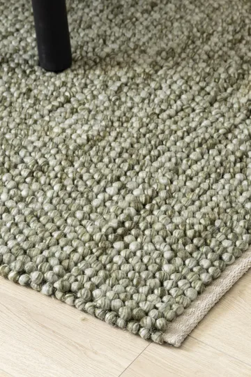 Håndvevd teppe KM Home Bubble kvadrat 300x300 cm Olivengrønn - Olivengrønn - Tekstiler & tepper - Teppe & matte - Moderne matte - Ullteppe