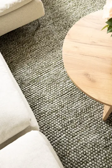 Håndvevd teppe KM Home Bubble kvadrat 300x300 cm Olivengrønn - Olivengrønn - Tekstiler & tepper - Teppe & matte - Moderne matte - Ullteppe