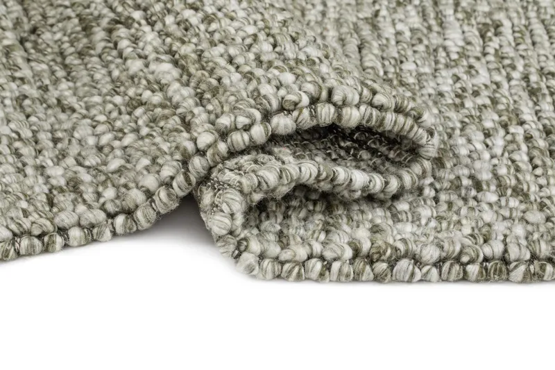 Håndvevd teppe KM Home Bubble kvadrat 300x300 cm Olivengrønn - Olivengrønn - Tekstiler & tepper - Teppe & matte - Moderne matte - Ullteppe