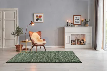 Skagen Ullmatte 160x230 cm Rektangulær - Grønnmelange - Tekstiler & tepper - Teppe & matte - Moderne matte - Ullteppe