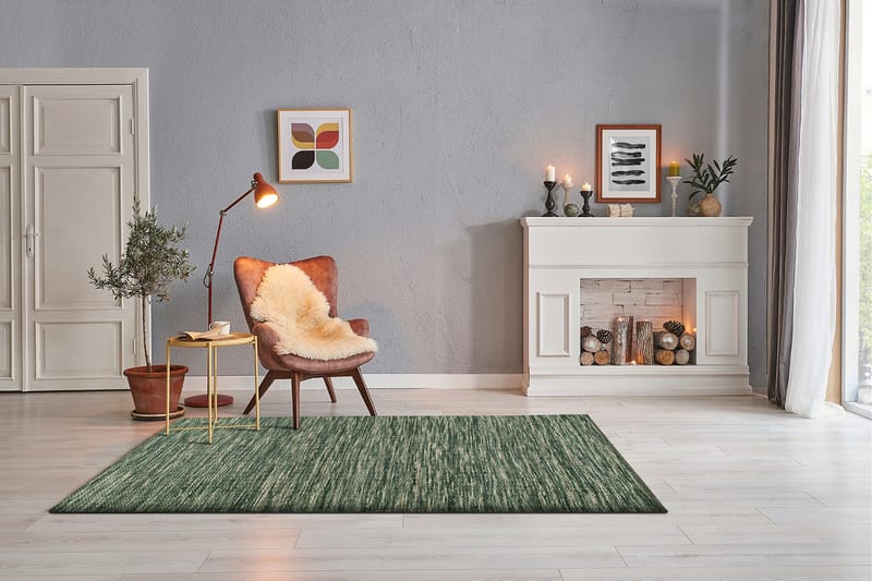 Skagen Ullmatte 160x230 cm Rektangulær - Grønnmelange - Tekstiler & tepper - Teppe & matte - Moderne matte - Ullteppe