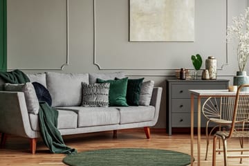 Skagen Ullmatte 200 cm Rund - Grønnmelange - Tekstiler & tepper - Teppe & matte - Moderne matte - Ullteppe