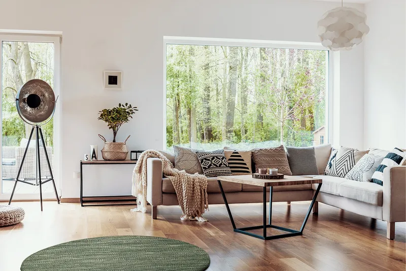 Skagen Ullmatte 300 cm Rund - Grønnmelange - Tekstiler & tepper - Teppe & matte - Moderne matte - Ullteppe