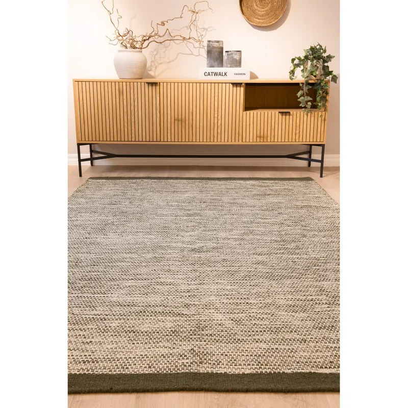 Ullteppe Torsby - 160x230 cm, Oliven grønn - Tekstiler & tepper - Teppe & matte - Moderne matte - Ullteppe