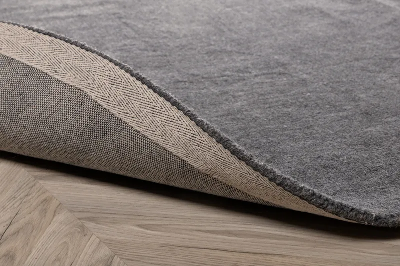 Ulla Matte Rund 200 cm - Mørkegrå - Tekstiler & tepper - Teppe & matte - Moderne matte - Ullteppe