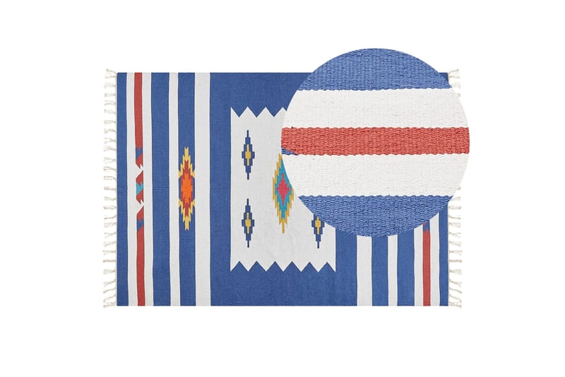 Varser Bomullsteppe 140x200 cm - Blå - Tekstiler & tepper - Teppe & matte - Moderne matte - Bomullsmatter