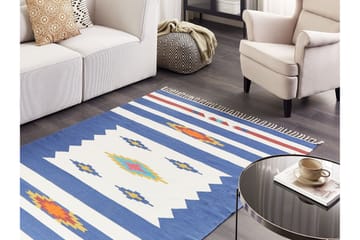 Varser Bomullsteppe 140x200 cm - Blå - Tekstiler & tepper - Teppe & matte - Moderne matte - Bomullsmatter