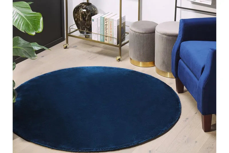 Brinckman Viskosematte 140 cm Rund - Marineblå - Tekstiler & tepper - Teppe & matte - Moderne matte - Viskosematter
