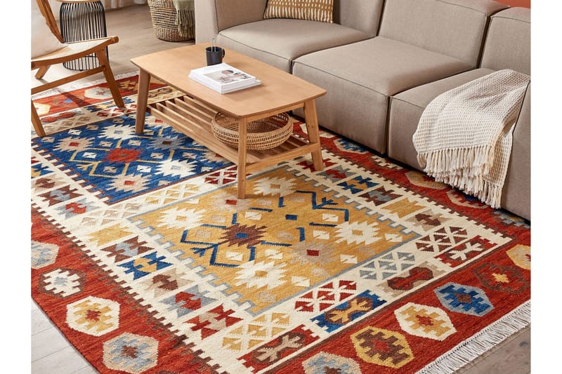 Voskehat Ullteppe 200x300 cm - Rød - Tekstiler & tepper - Teppe & matte - Moderne matte - Ullteppe