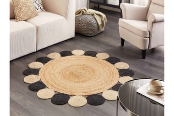 Vostan Juteteppe 140 cm Rund - Svart - Tekstiler & tepper - Teppe & matte - Moderne matte - Jutematter & hampematter