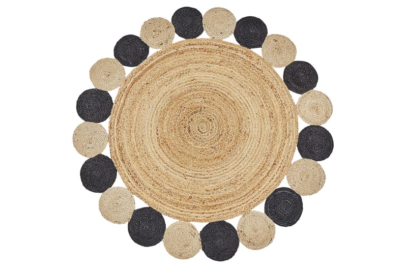 Vostan Juteteppe 140 cm Rund, Svart