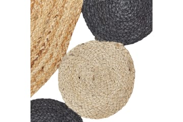 Vostan Juteteppe 140 cm Rund - Svart - Tekstiler & tepper - Teppe & matte - Moderne matte - Jutematter & hampematter