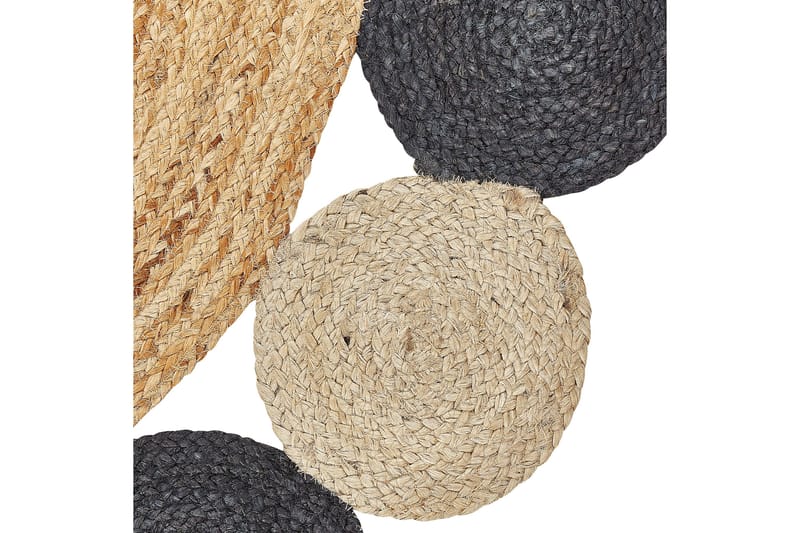 Vostan Juteteppe 140 cm Rund - Svart - Tekstiler & tepper - Teppe & matte - Moderne matte - Jutematter & hampematter