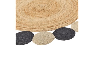 Vostan Juteteppe 140 cm Rund - Svart - Tekstiler & tepper - Teppe & matte - Moderne matte - Jutematter & hampematter