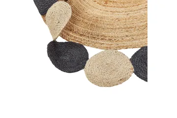 Vostan Juteteppe 140 cm Rund - Svart - Tekstiler & tepper - Teppe & matte - Moderne matte - Jutematter & hampematter