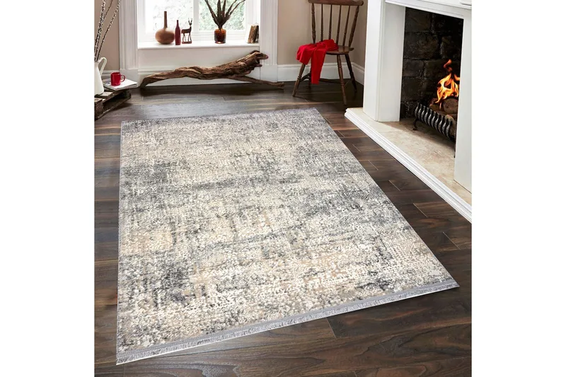 Wiltonteppe Naveena 140x200 cm Rektangulær, Grå/Beige/Krem
