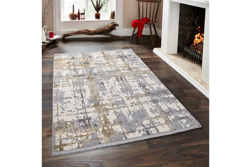 Wiltonteppe Naveena 200x290 cm Rektangulær, Grå/Beige/Creme