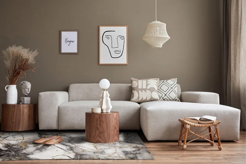 Craft Concrete Matte 160x230 - Gull - Tekstiler & tepper - Teppe & matte - Moderne matte - Wiltontepper