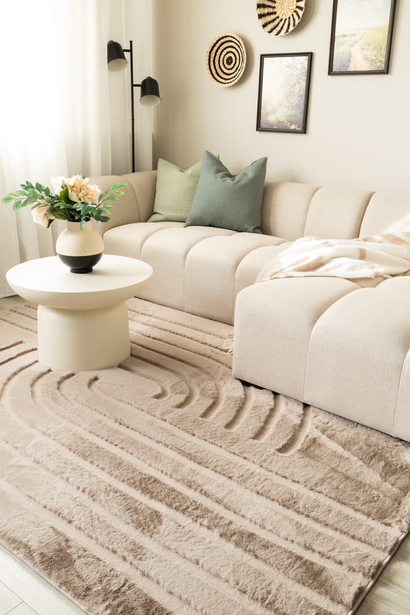 Maskinvevd teppe KM Home Heaven Modern 240x340 Taupe - Taupe - Tekstiler & tepper - Teppe & matte - Moderne matte - Wiltontepper