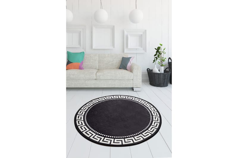 Matte Antik Rund 100 cm - Flerfarget/Fløyel - Tekstiler & tepper - Teppe & matte - Moderne matte - Wiltontepper