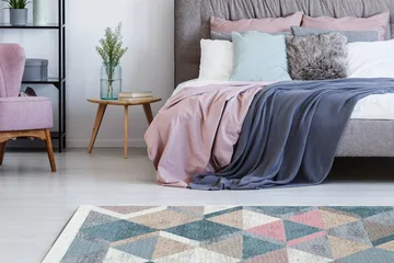 Matte AR 10 - Blå, Rosa - Blå/Rosa/Beige/Grå/Bomull - Tekstiler & tepper - Teppe & matte - Moderne matte - Wiltontepper