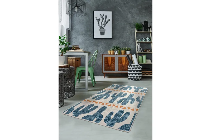 Matte Cactus Time (120 x 180) - Flerfarget/Fløyel - Tekstiler & tepper - Teppe & matte - Moderne matte - Wiltontepper