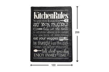 Matte Kjøkken - Svart (100 x 200) - Svart / Fløyel - Tekstiler & tepper - Teppe & matte - Moderne matte - Wiltontepper