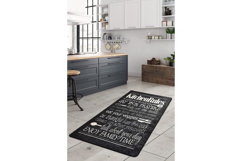 Matte Kjøkken - Svart (120 x 180), Svart / Fløyel