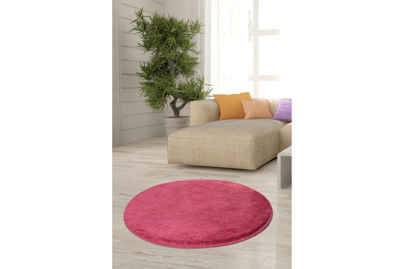 Matte Maggiolina Rund 90 cm, Rosa/Akryl