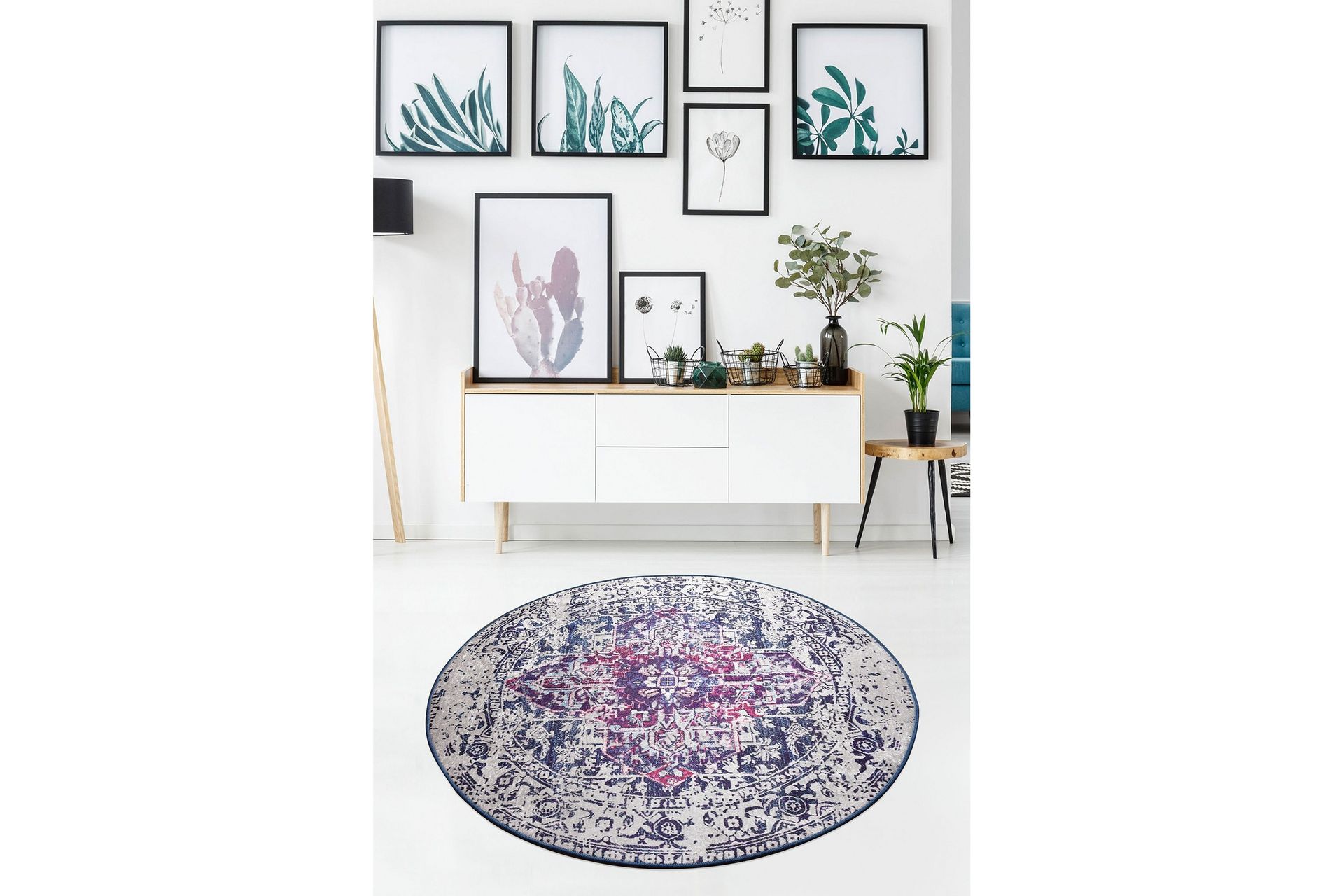 Matte Weakness Rund 140 cm - Flerfarget/Fløyel - Tekstiler & tepper - Teppe & matte - Moderne matte - Wiltontepper