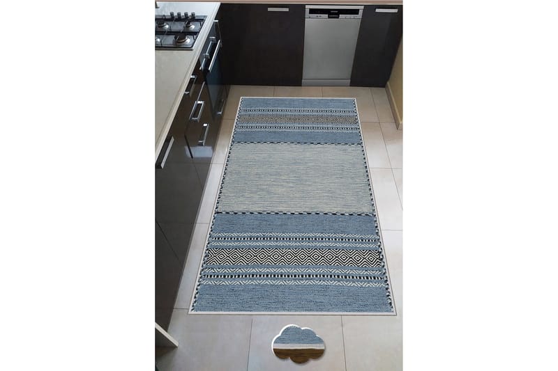 Nobutada Wiltonteppe 60x100 cm Rektangulær, Blå