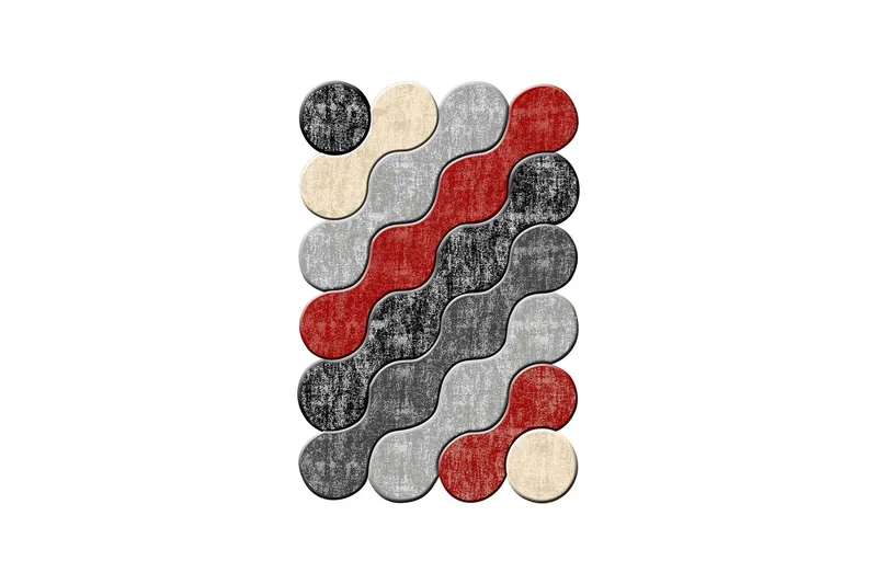 Nodoka Wiltonteppe 60x100 cm Rektangulær - Rød/Grå - Tekstiler & tepper - Teppe & matte - Moderne matte - Wiltontepper