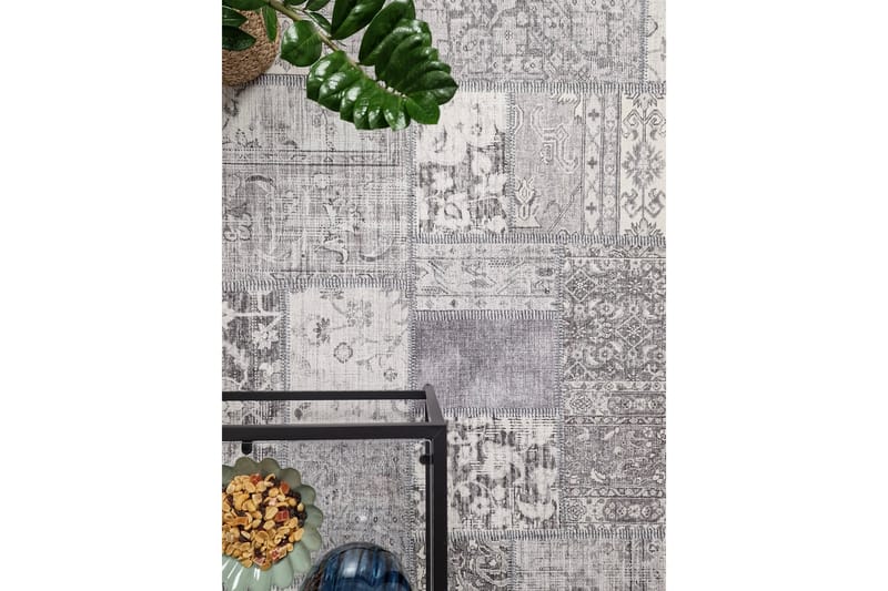 Patchwork Wiltonmatte 160x230 cm Rektangulær - Sølv - Tekstiler & tepper - Teppe & matte - Moderne matte - Wiltontepper
