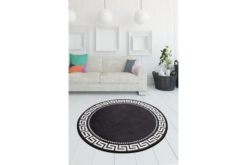 Round Matte Antique (100) - Flerfarget/Fløyel - Tekstiler & tepper - Teppe & matte - Moderne matte - Wiltontepper