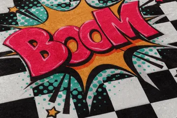 Round Matte Boom (100) - Flerfarget/Fløyel - Tekstiler & tepper - Teppe & matte - Moderne matte - Wiltontepper