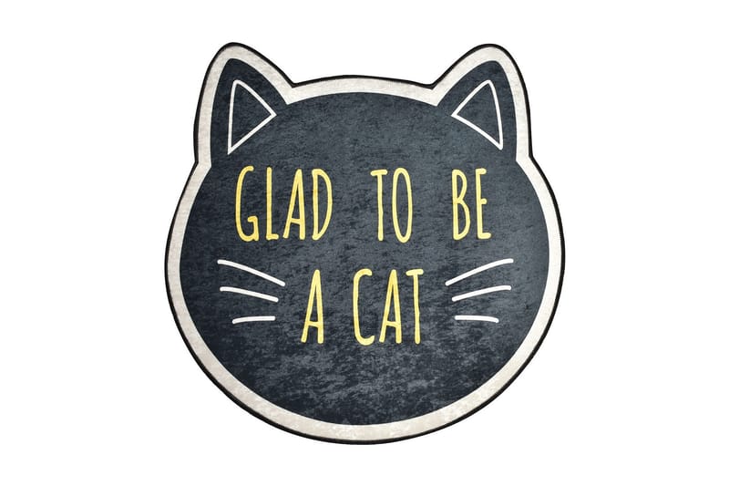 Round Matte Cat Face (140), Flerfarget/Fløyel